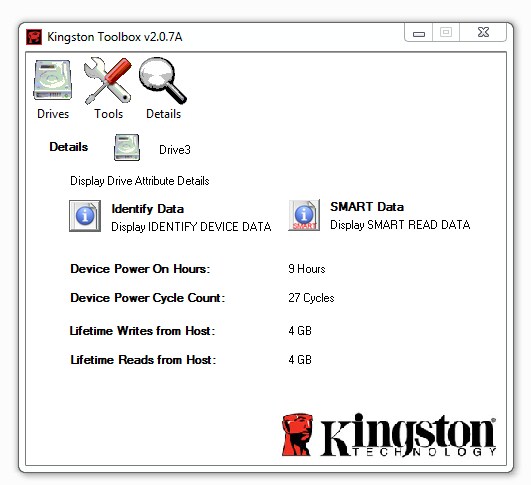 Screenshot Kingston Toolbox 2.0