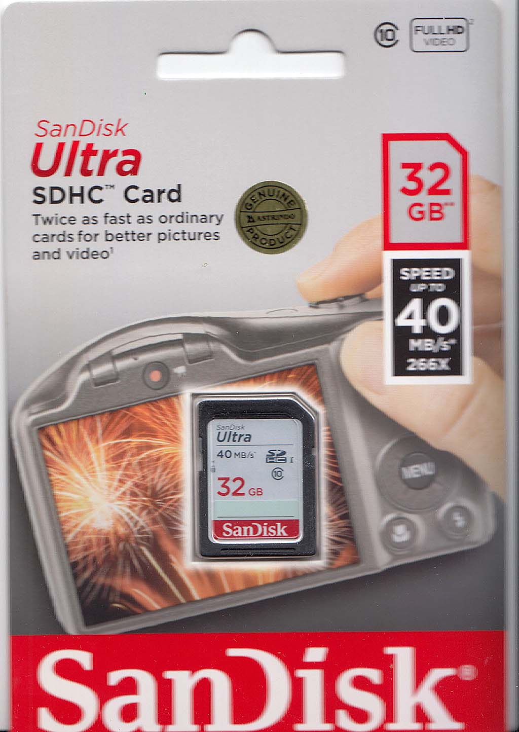 Sandisk Ultra SDHC 32GB kemasan bagian depan