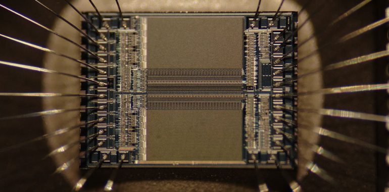 EPROM chip (Erasable Programmable Read Only Memory)