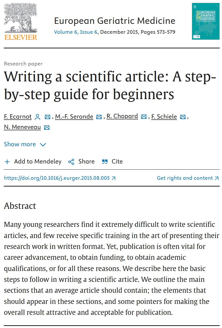 Writing A Scientific Article: A Step-by-step Guide For Beginners - Ilmu ...